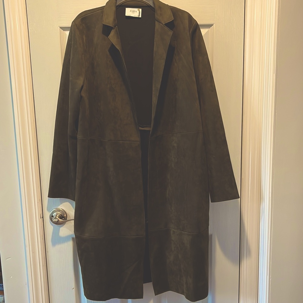 Zara long jacket olive green XL